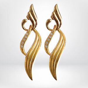 Avon 1990 "Day into Evening" Swirl Design Stud and Dangle Earrings | NIB